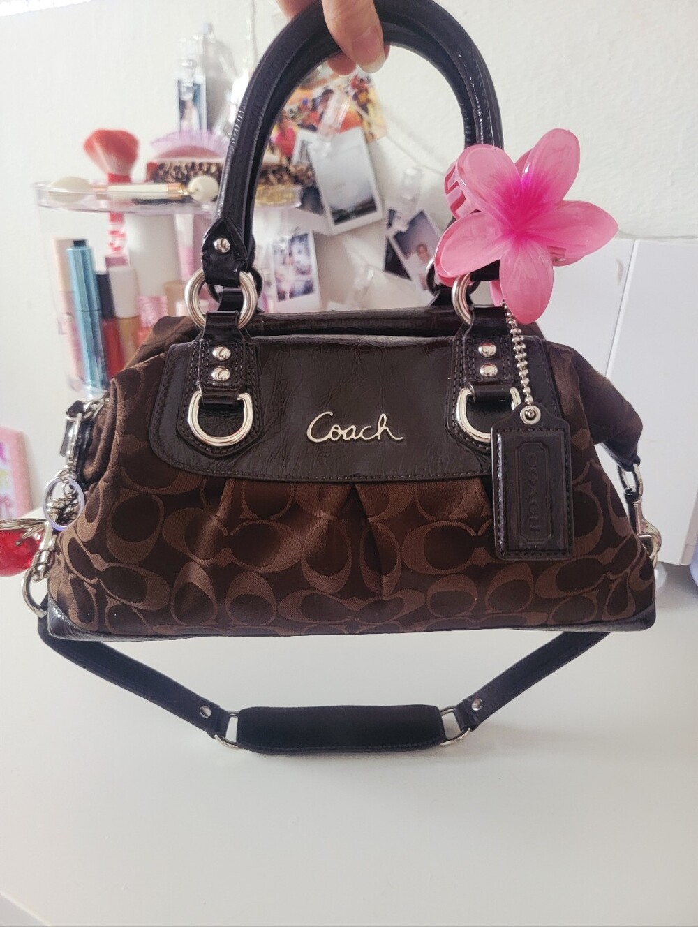 Rare Chocolate Coach Ashley Vintage Satchel/shoulder Bag BEAUTIFUL